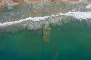 Drone image of beach, kerala, india