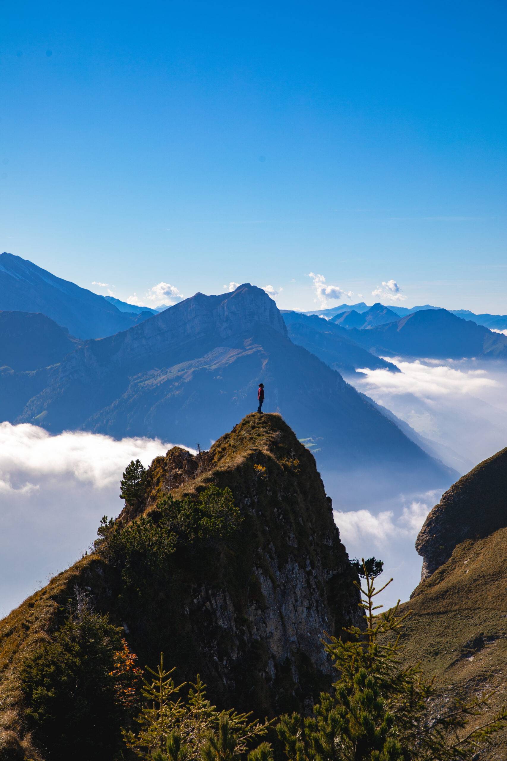 Drone image, landscape images, travel Photography on top of teh mountain